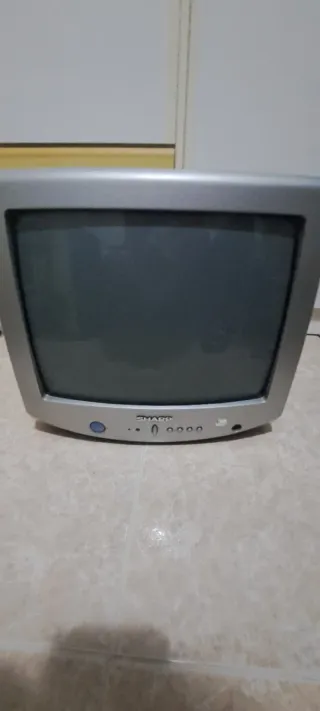 Lote tele pequeña antigua, 2 reproductores y pelis