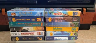 Lote tele pequeña antigua, 2 reproductores y pelis