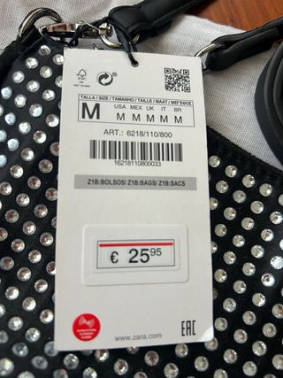 Bolso fiesta strass negro Zara nuevo