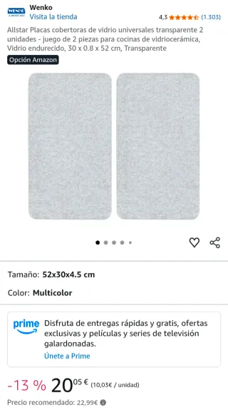 2 Placas Protectoras Vitrocerámica