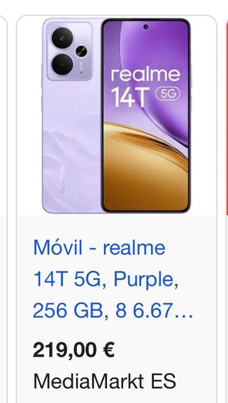 Realme 14T- Un solo uso