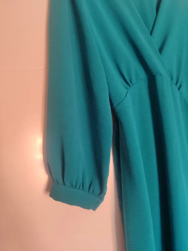 Vestido Midi Azul Petróleo