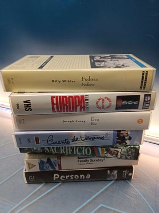 7 peliculas, VHS, cine de autor, Persona, Europa, Sacrificio, Fedora, cuento de verano y mas