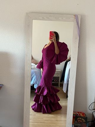 Abito flamenco viola con volant