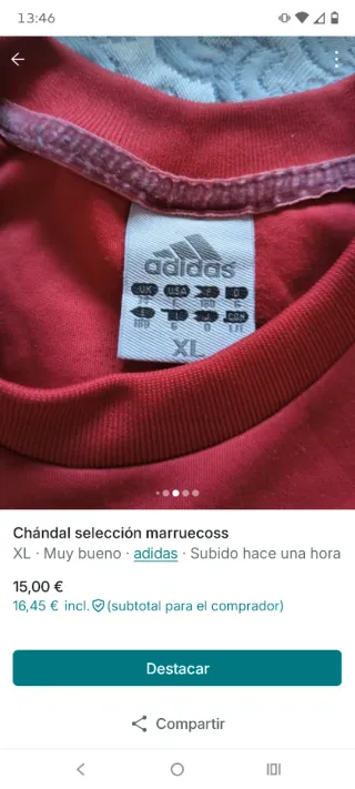 Chándal Adidas Selección Marroquí XL