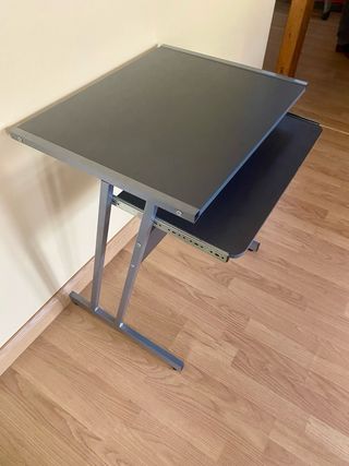 Mesa escritorio auxiliar negra y gris