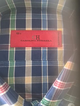 Camisa Carolina Herrera cuadros multicolor