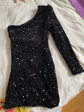 Vestido negro lentejuelas