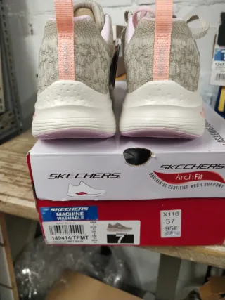 Zapatillas Skechers Mujer Talla 37 Gris/Rosa