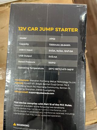 Arrancador Coche con Compresor Yaber#632989