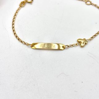 Pulsera de oro 18kt con nombre y mariposa