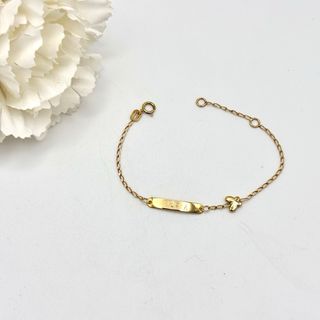 Pulsera de oro 18kt con nombre y mariposa