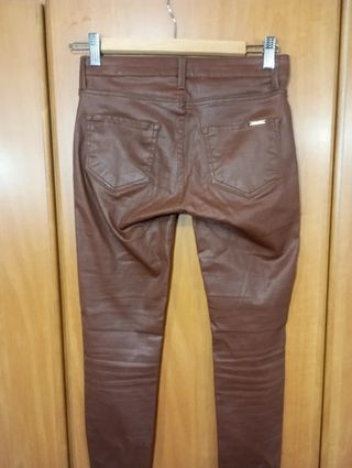 Pantalones Mango Jeans Belle Skinny Marrones