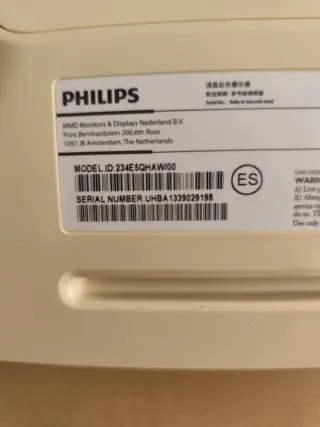 Monitor Philips 234E Blanco y Negro