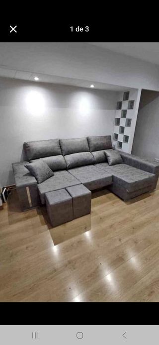 Canapé abatible blanco con tapa tapizada