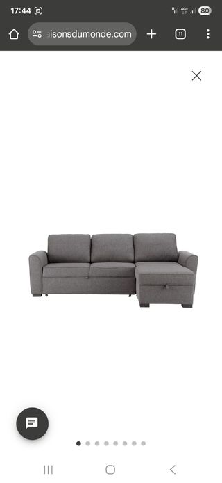 Canapé abatible blanco con tapa tapizada