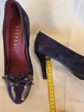 Zapatos Hispanitas Mujer Tacon Negro/Morado