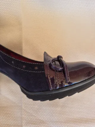 Zapatos Hispanitas Mujer Tacon Negro/Morado