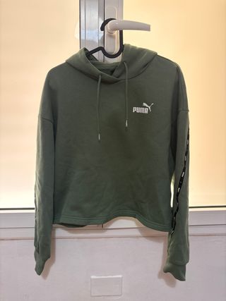 Sudadera Puma verde cropped