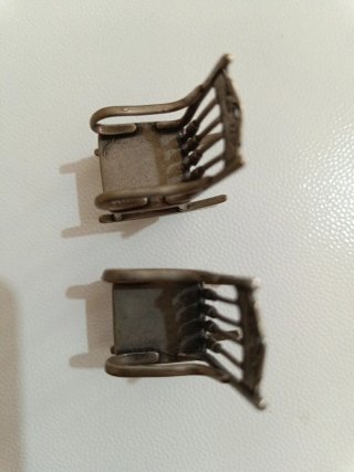 Coppia di miniature Sedie Dondolo Argento Vintage