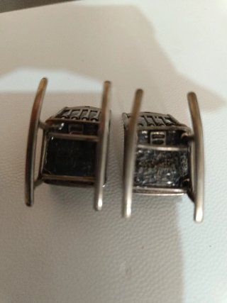 Coppia di miniature Sedie Dondolo Argento Vintage