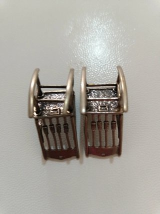 Coppia di miniature Sedie Dondolo Argento Vintage