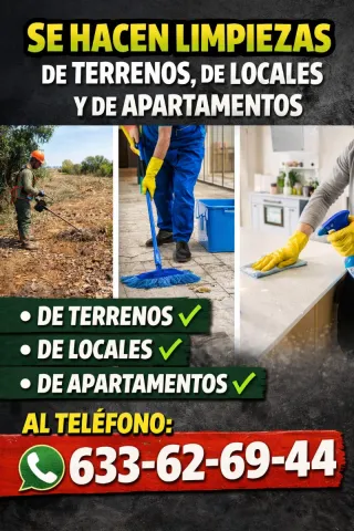 Se hacen limpieza  de parcelas apartamentos, etc