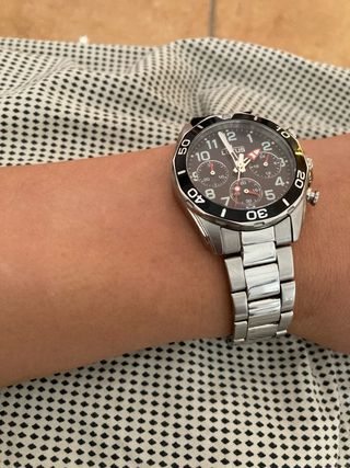 Reloj Lotus Cronógrafo Negro y Plateado