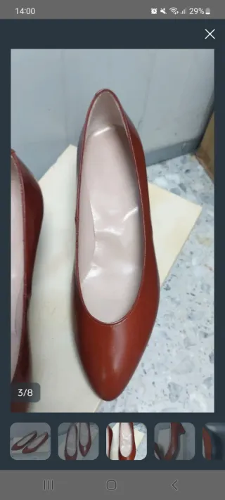 Zapatos de piel marrones/rojos talla 36.5