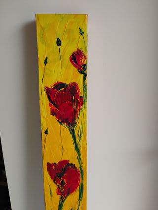 Dipinto olio su tela fiori rossi