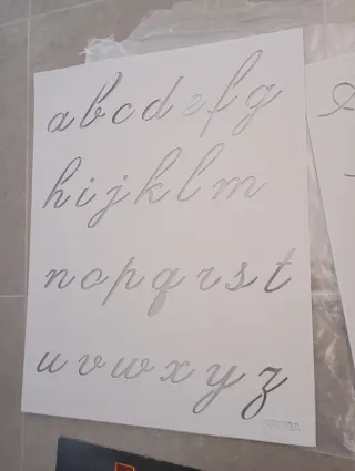 Plantilla Abecedario Caligrafía Cursiva