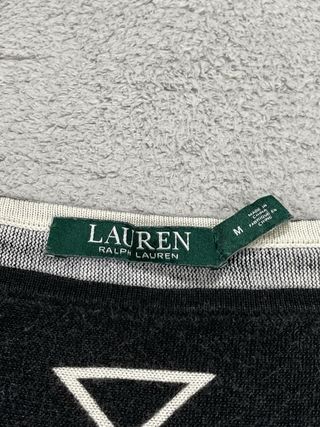 Jersey Ralph Lauren Negro Blanco Talla M Mujer