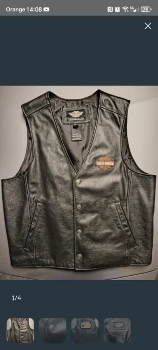 Chaleco de cuero Harley Davidson