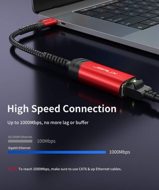 Adaptador de red Gigabit(1000Mbps) RJ45 a USB C