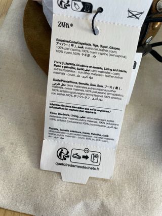 Sandalias Zara Piel Serraje Tachuelas Talla 36