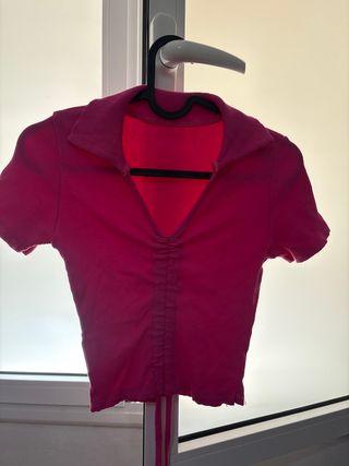 Top Fruncido Ajustable Rosa Talla Única