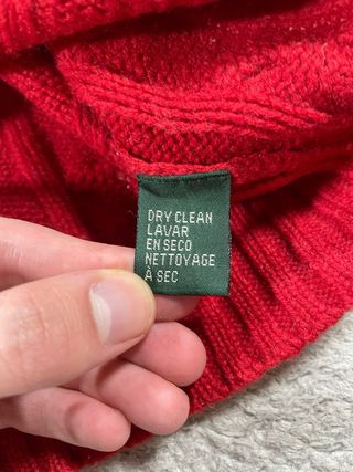 Jersey Punto Ralph Lauren Lana Rojo Talla M