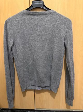 Chaqueta de punto gris con cremallera