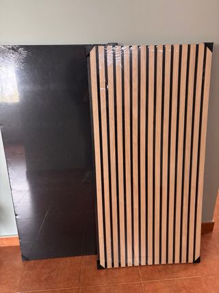 Panel Acústico Decorativo Madera y Negro