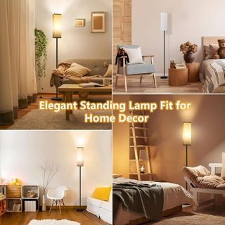 Lámpara de Pie Moderna Pantalla Lino