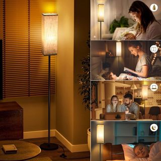 Lámpara de Pie Moderna Pantalla Lino