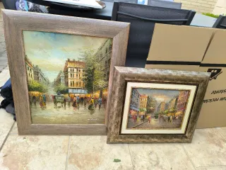 Cuadro Óleo París Calle Figuras