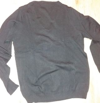 Jersey Zara Hombre Cuello Pico Negro Talla XL