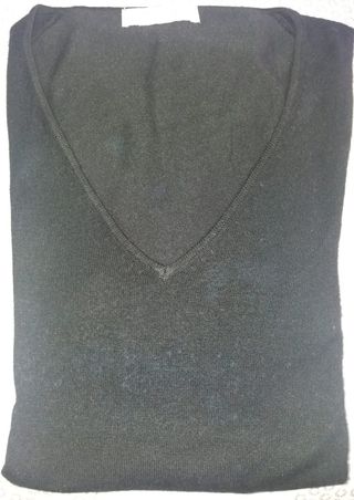 Jersey Zara Hombre Cuello Pico Negro Talla XL
