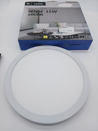 M Ledme - Plafon LED Techo 15W, Lámpara Techo para Baño IP44, 1.500 lúmenes, Color Luz Fría (6000K) para Baño, Cocina, Balcón