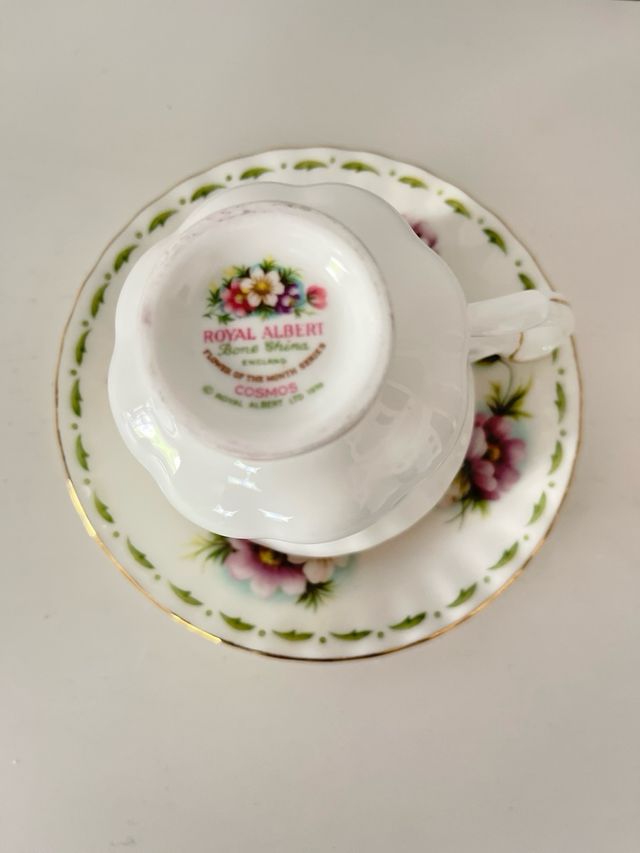 Taza y platillo de porcelana de Royal Albert
