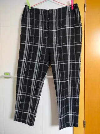 Pantalón Mango Cuadros Talla S