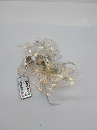 Woukksy Luci Natalizie 3,5M Stelle e Lune, Tenda di Luci per Natale, Batteria/USB, 8 Modalità, IP4