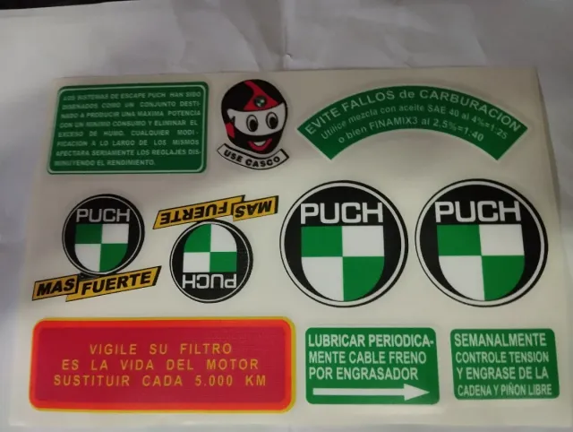 Adhesivos PUCH (Escape, Carburación, Filtro).