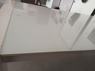 Tavolo pranzo allungabile vetro/metallo